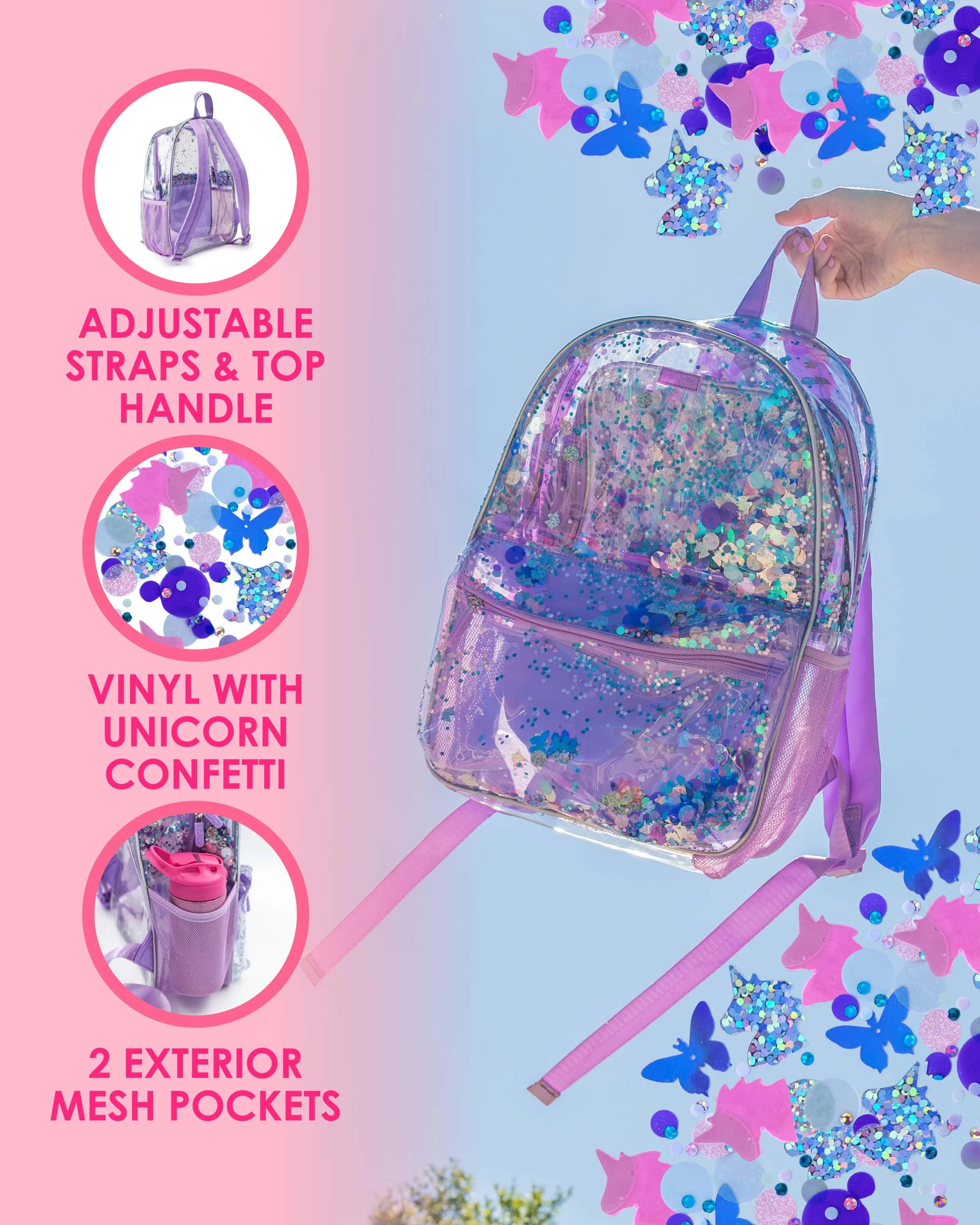 Party Like a Unicorn Confetti Backpack