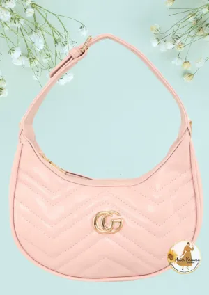 Pink CG Leather Shoulder Bag