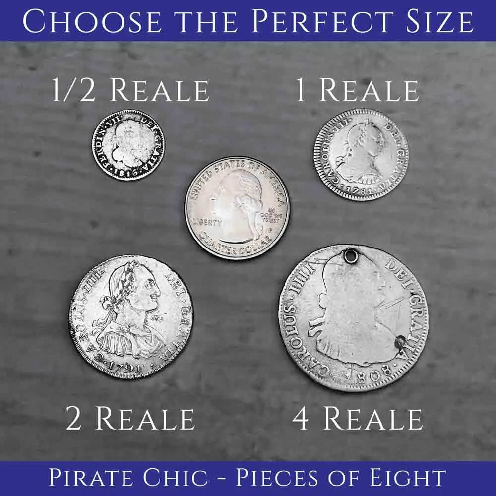 Pirate Chic Silver 1 Reale Spanish Portrait Dollar Dated 1780 - the Legendary "Piece of Eight" Pendant | Artifact #8841