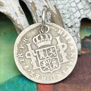 Pirate Chic Silver 1 Reale Spanish Portrait Dollar Dated 1780 - the Legendary "Piece of Eight" Pendant | Artifact #8841