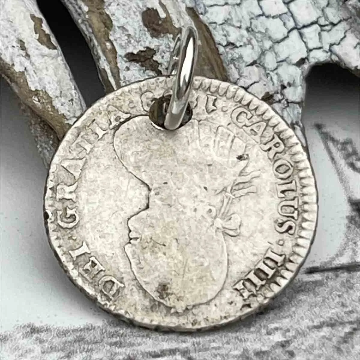 Pirate Chic Silver 1 Reale Spanish Portrait Dollar Dated 1808 - the Legendary "Piece of Eight" Pendant | Artifact #8843