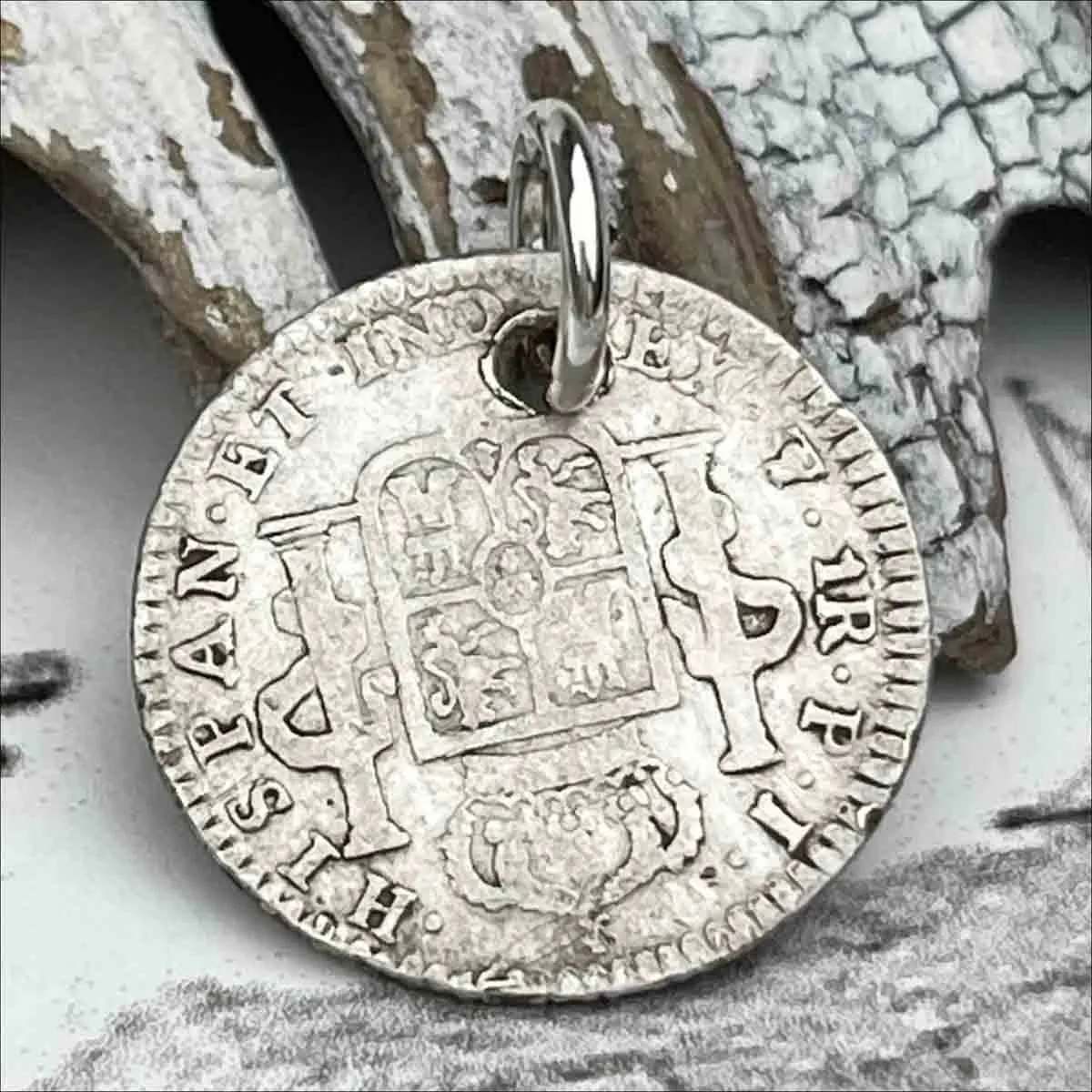 Pirate Chic Silver 1 Reale Spanish Portrait Dollar Dated 1808 - the Legendary "Piece of Eight" Pendant | Artifact #8843