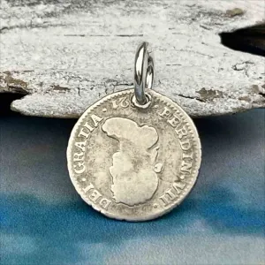 Pirate Chic Silver Half Reale Spanish Portrait Dollar Dated 1821 - the Legendary "Piece of Eight" Pendant | Artifact #8128