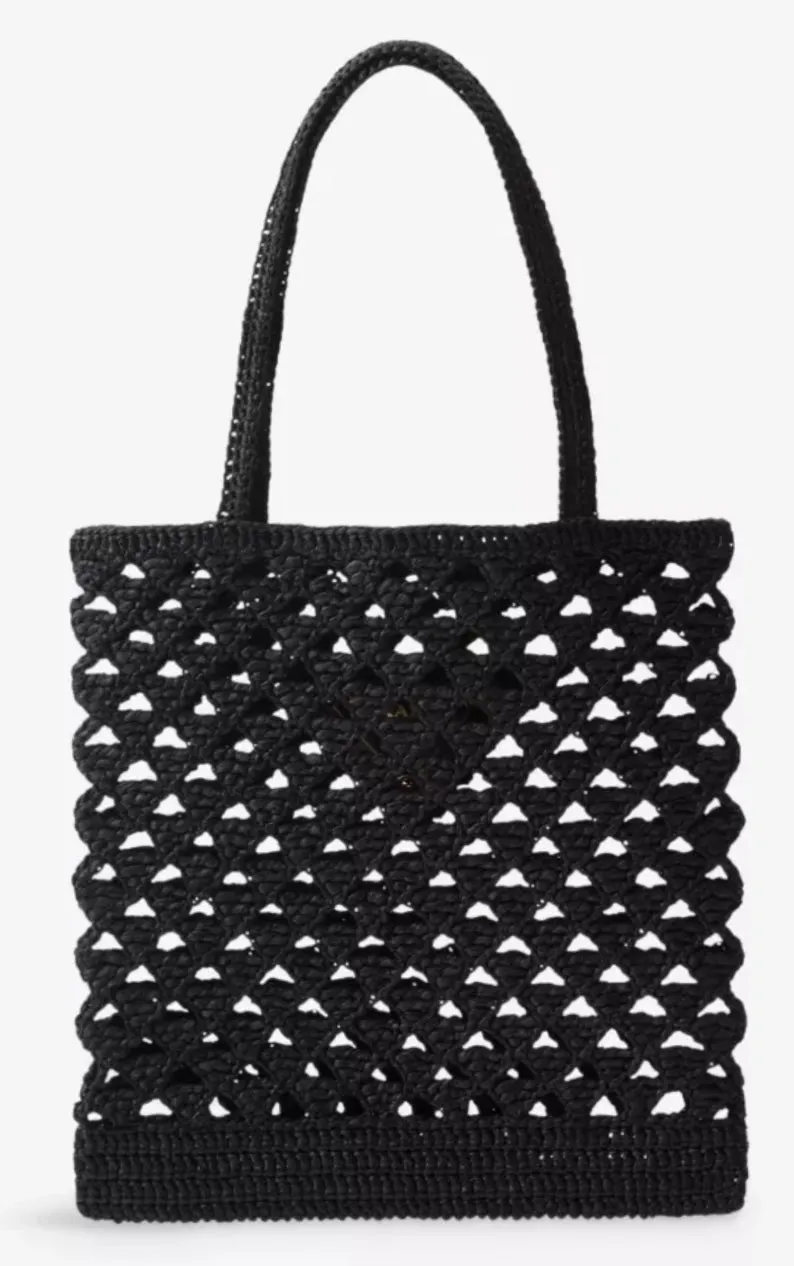 PRADA logo-embroidered crochet tote bag. authentic (preowned) never used.