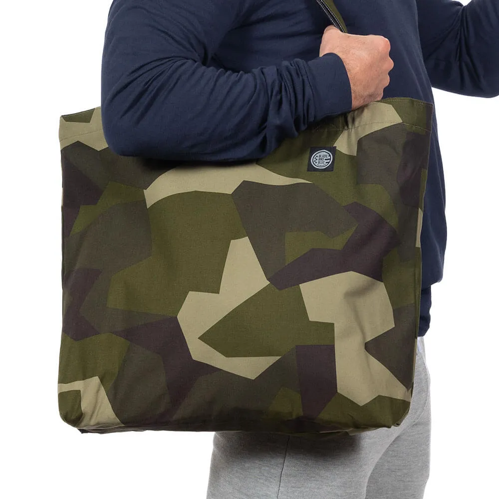 Puzzle Camo Print & Denim Reversible Tote Bag - Made In USA