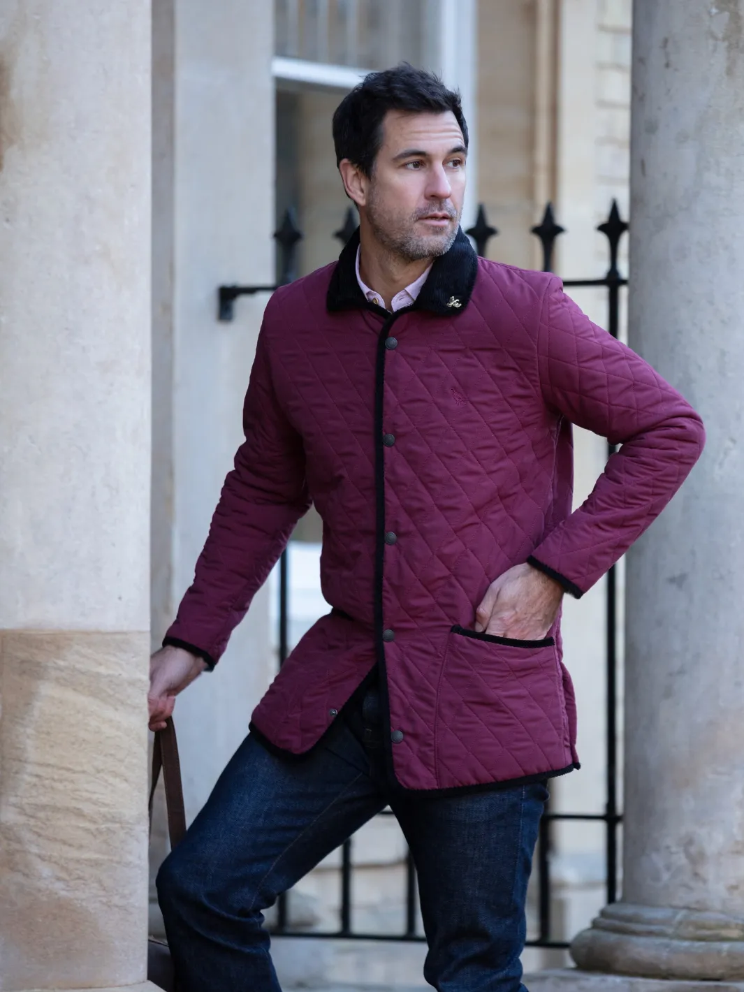 Rag Quilted Fleece Jacket - Burgundy