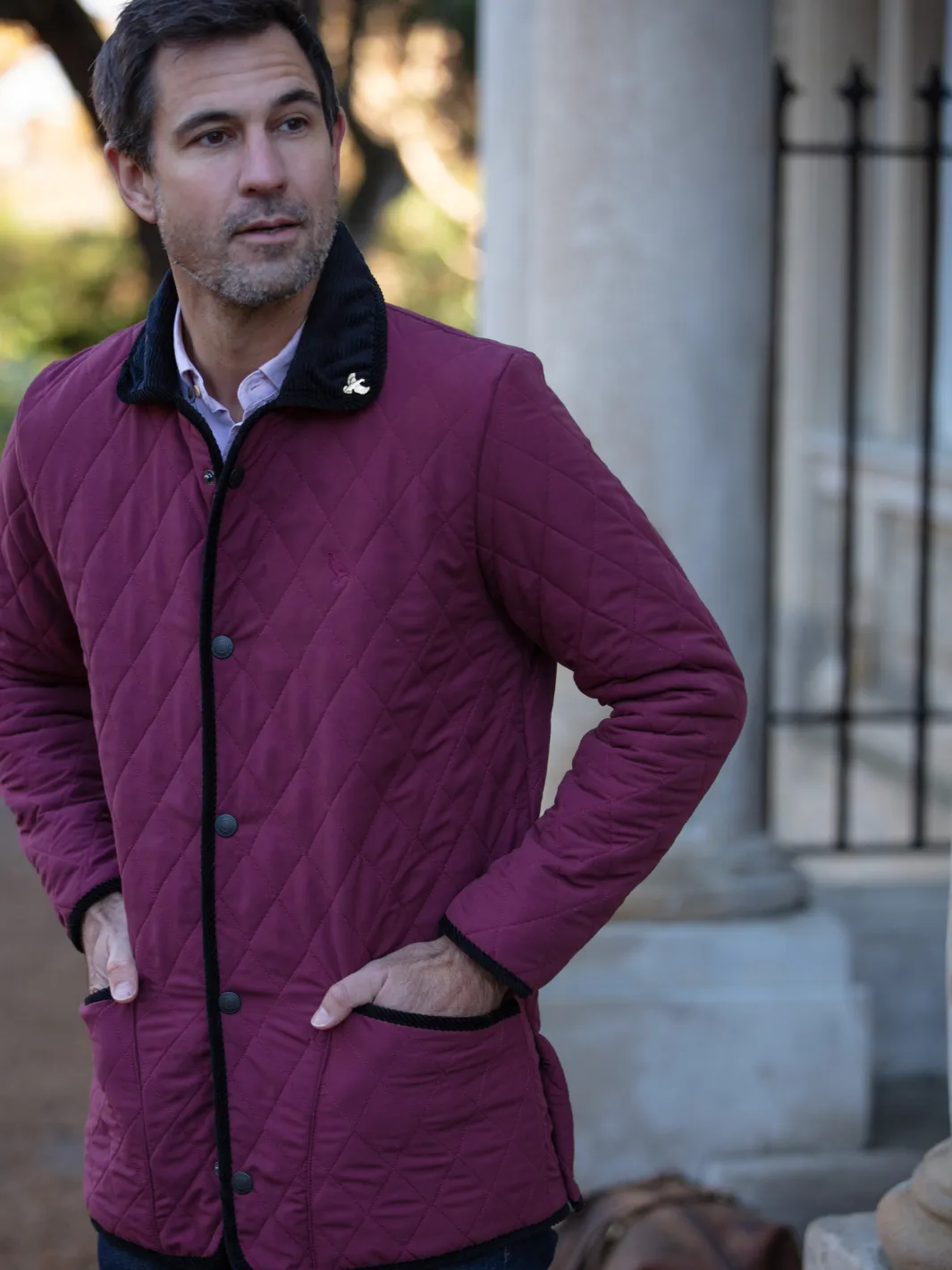 Rag Quilted Fleece Jacket - Burgundy