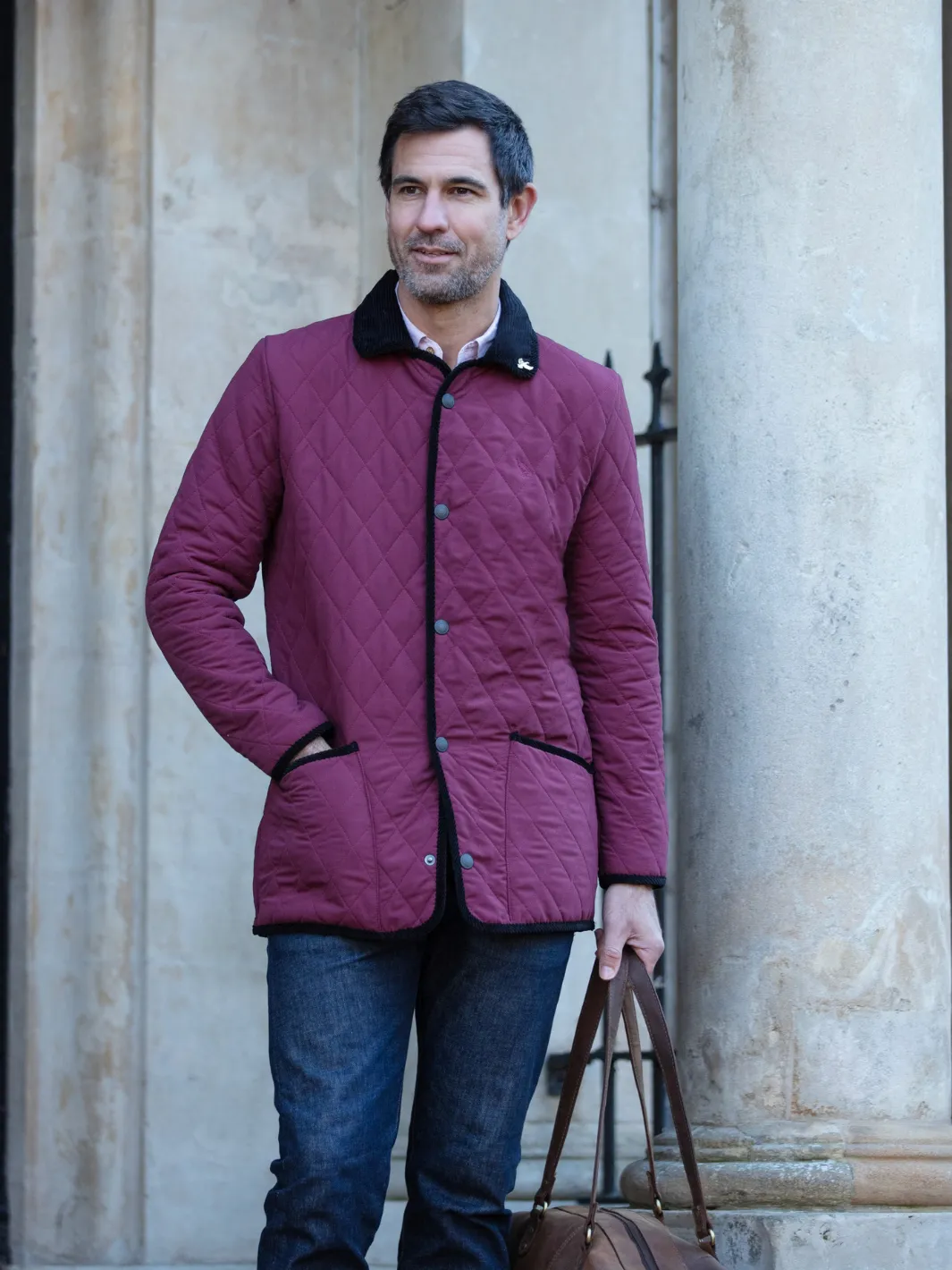 Rag Quilted Fleece Jacket - Burgundy