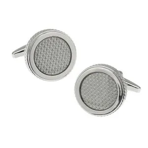 Round Carbon Fiber Cufflinks