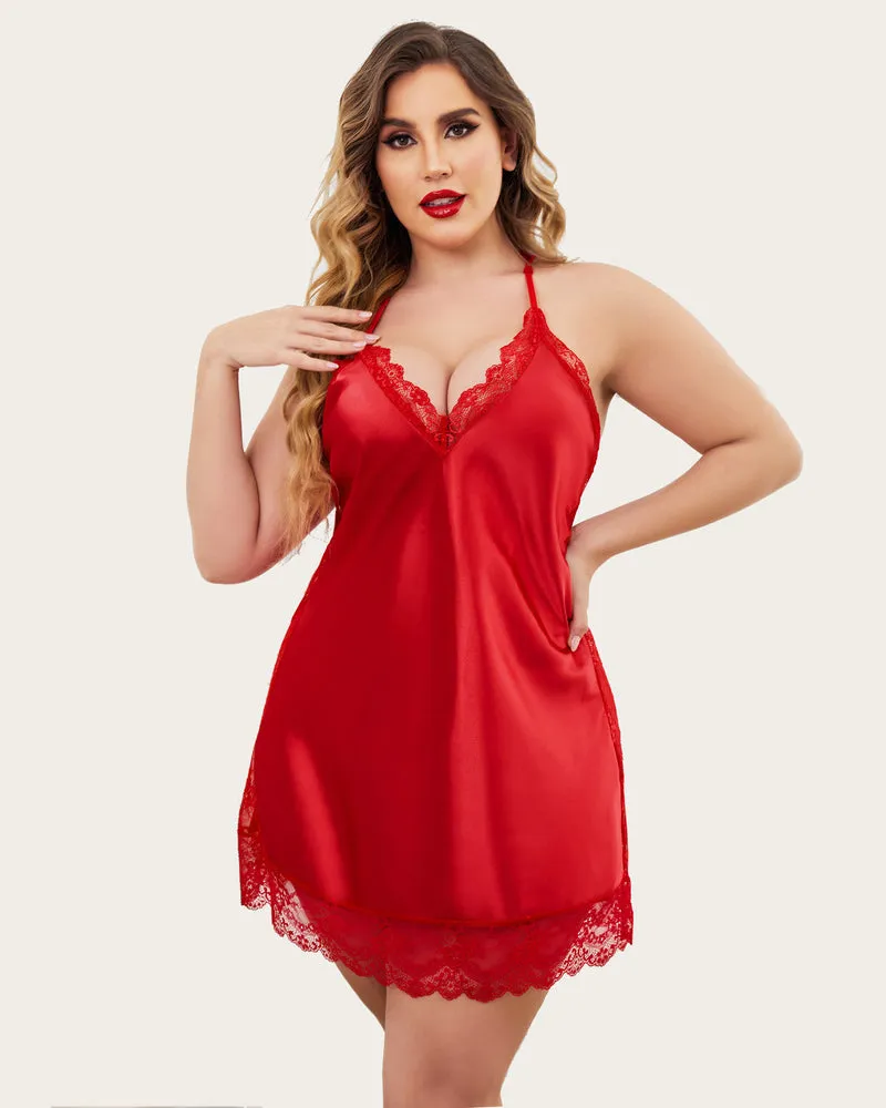 Satin Lace Chemise Lingerie