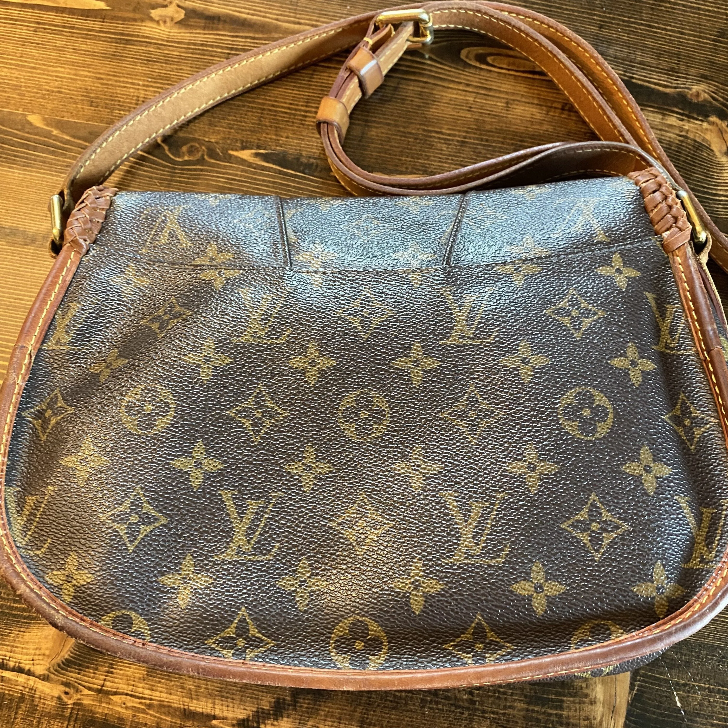 The Downy - Vintage Monogram Caramel Crossbody