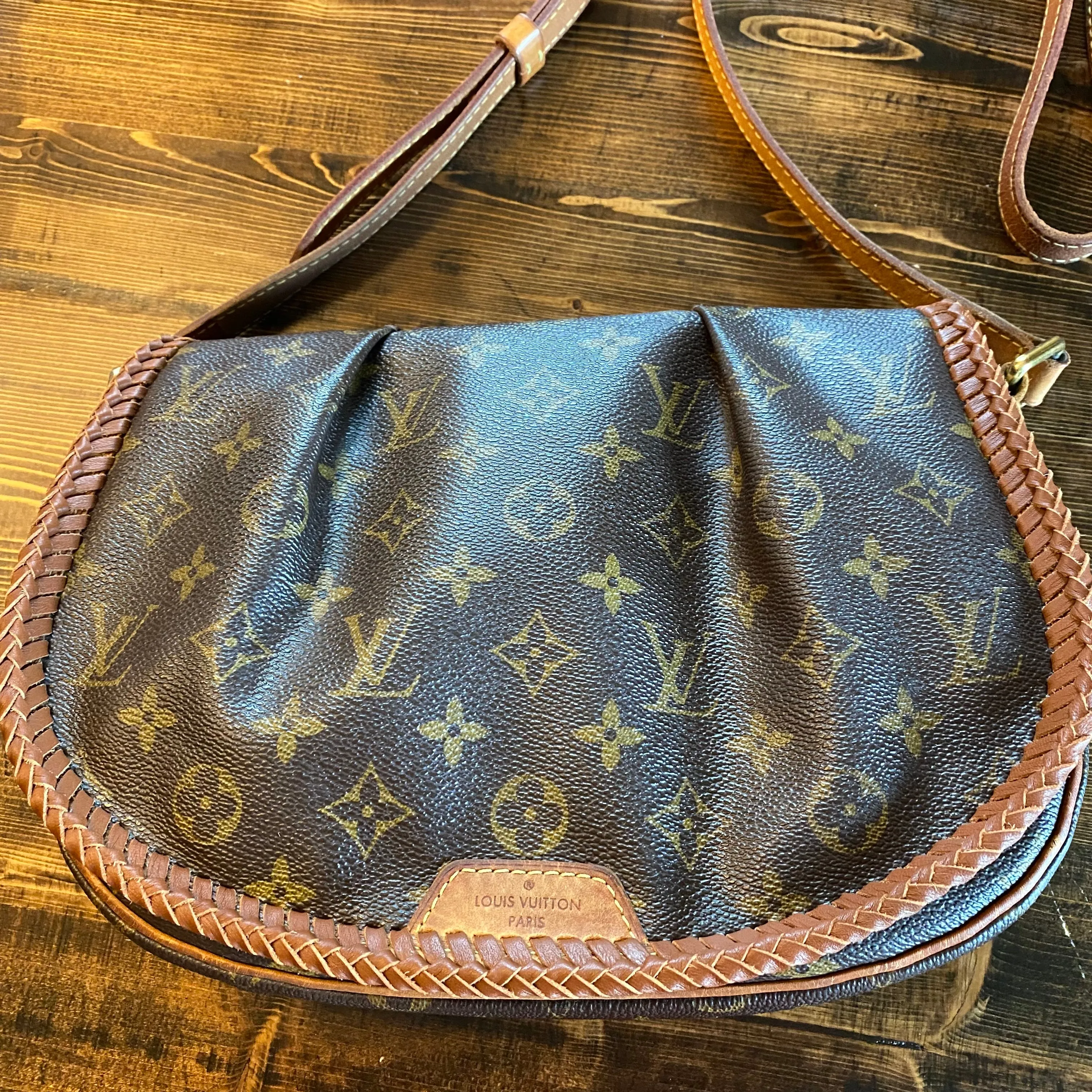 The Downy - Vintage Monogram Caramel Crossbody