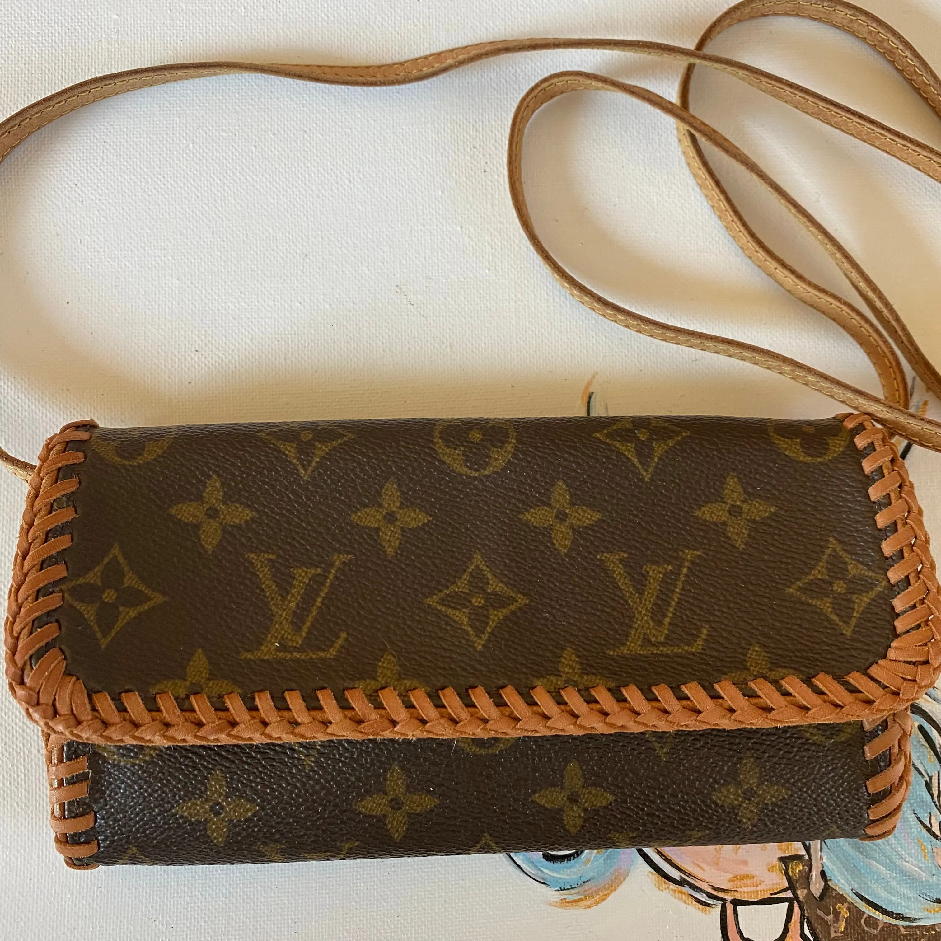 The Junco - Vintage Monogram in Vachetta Shoulder/Crossbody Bag