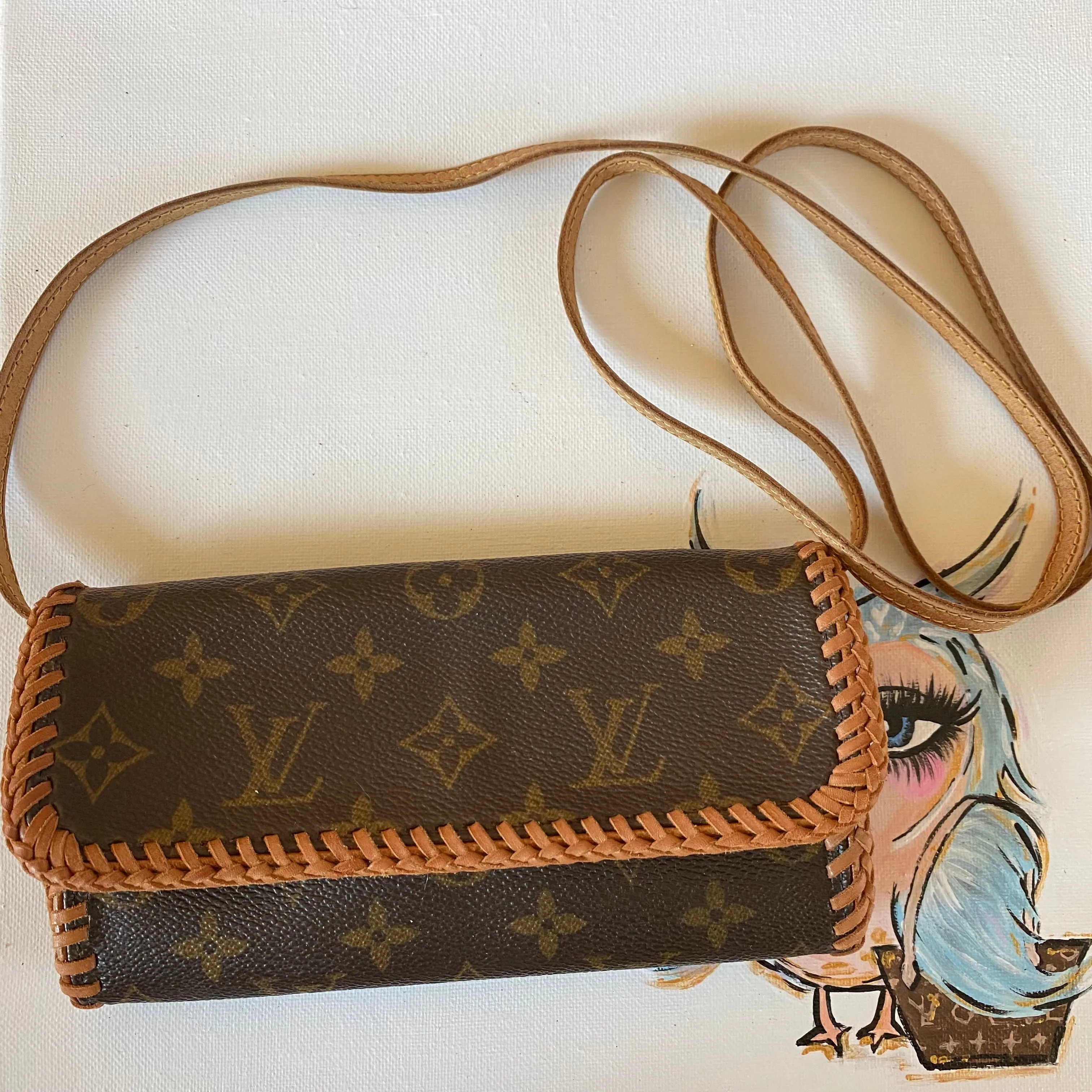 The Junco - Vintage Monogram in Vachetta Shoulder/Crossbody Bag