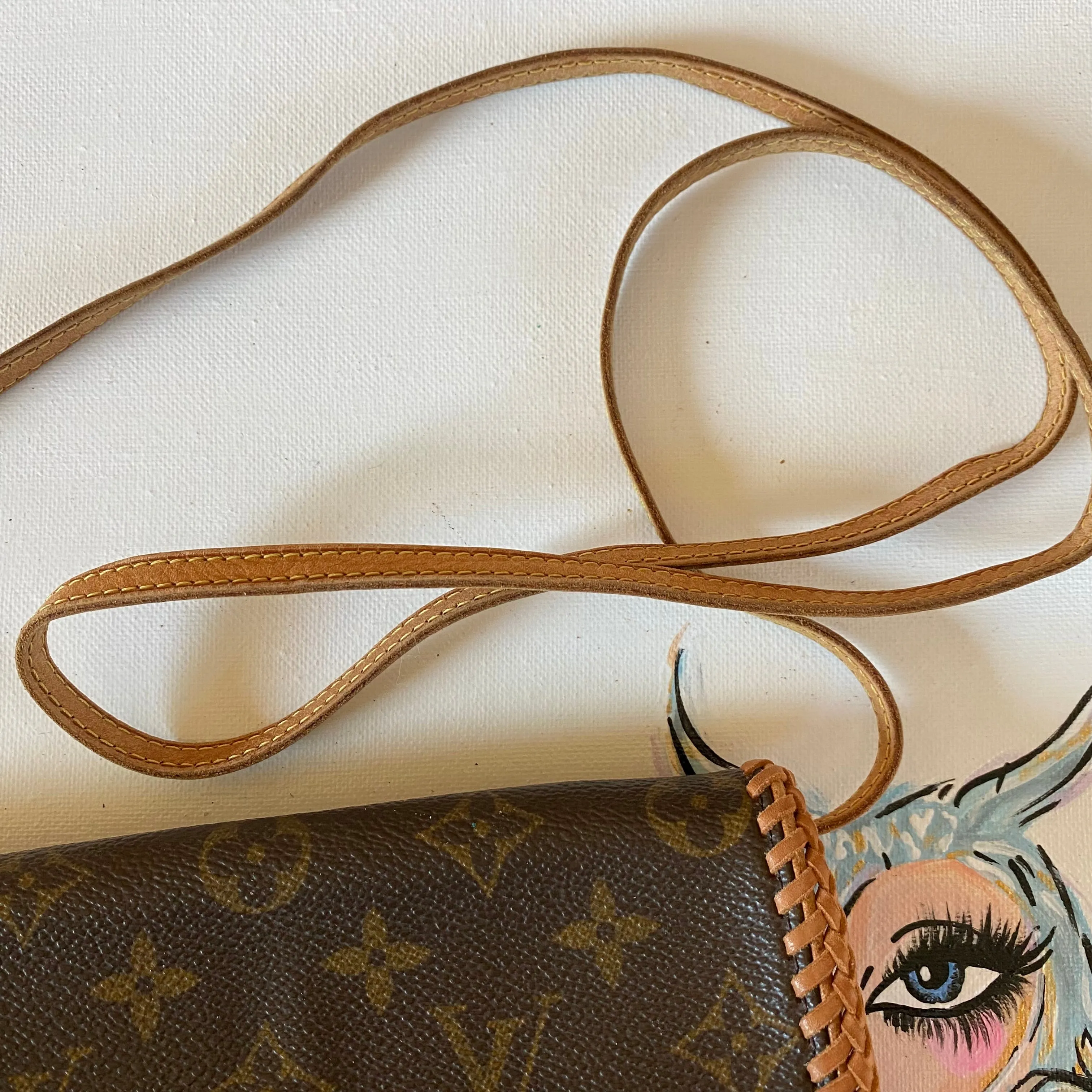 The Junco - Vintage Monogram in Vachetta Shoulder/Crossbody Bag