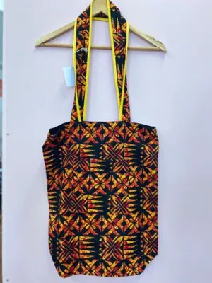 Tote Bag Medium - Orange Tapa 2 - Moana Oa