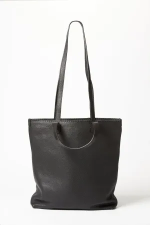 VIA COMMUTER TOTE IN ITALIAN LEATHER BLACK