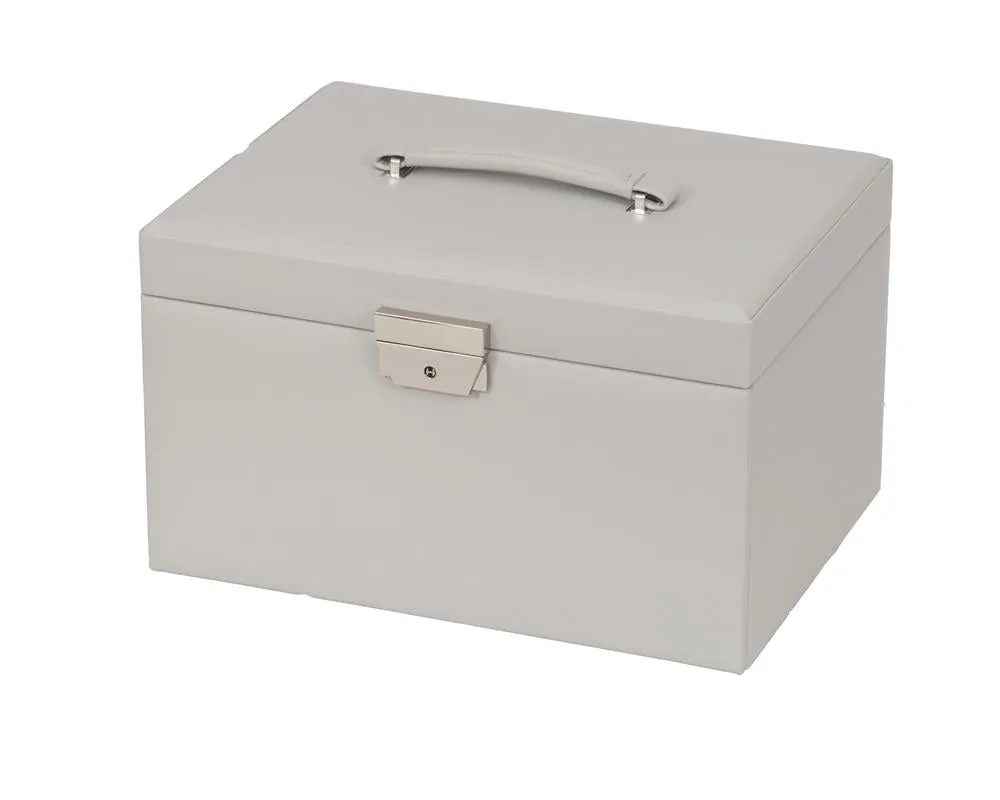 Victoria Grey Bonded Leather Jewellery Box