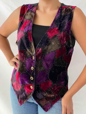 Vintage Blair Boutique Velvet Patchwork Vest