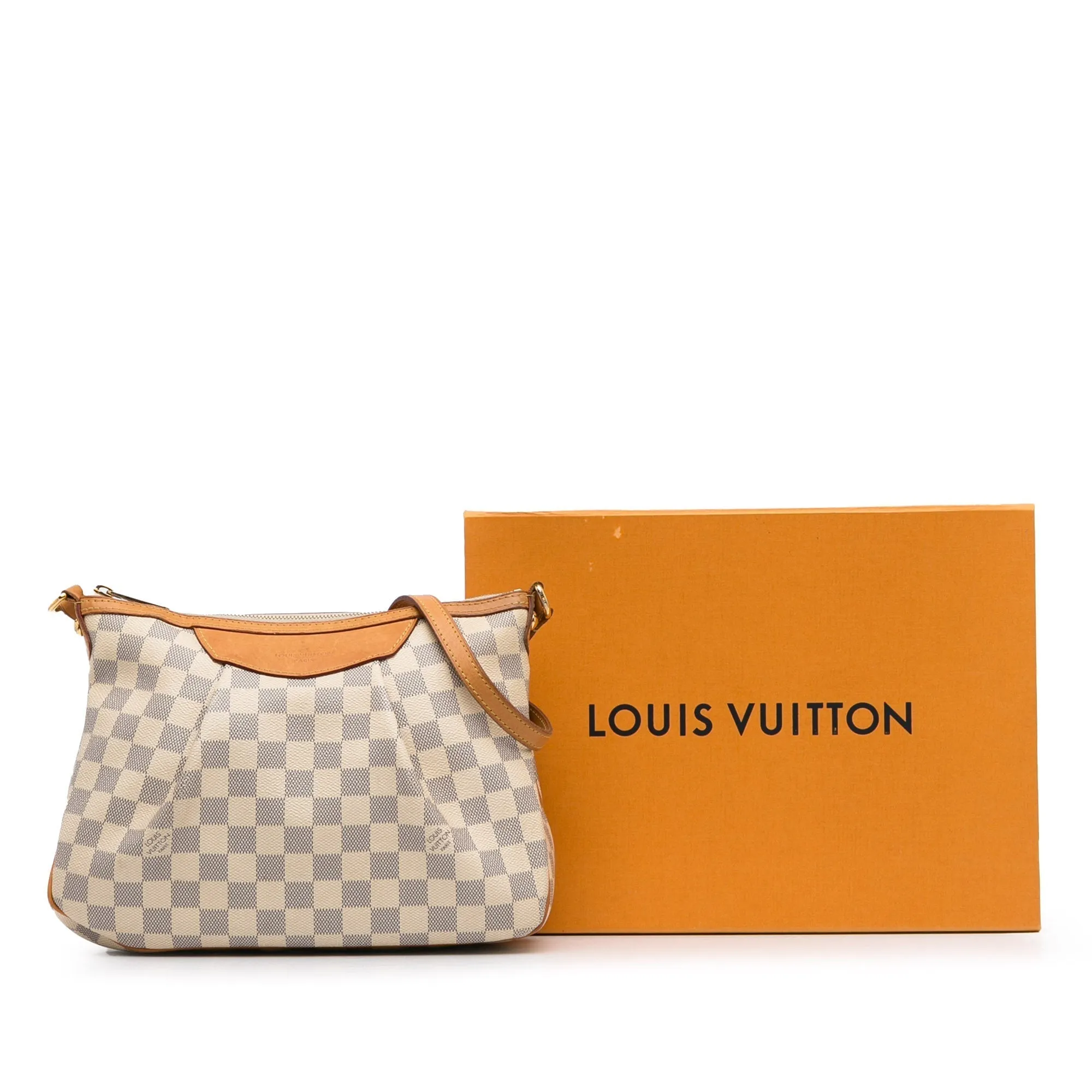 White Louis Vuitton Damier Azur Siracusa PM Crossbody Bag