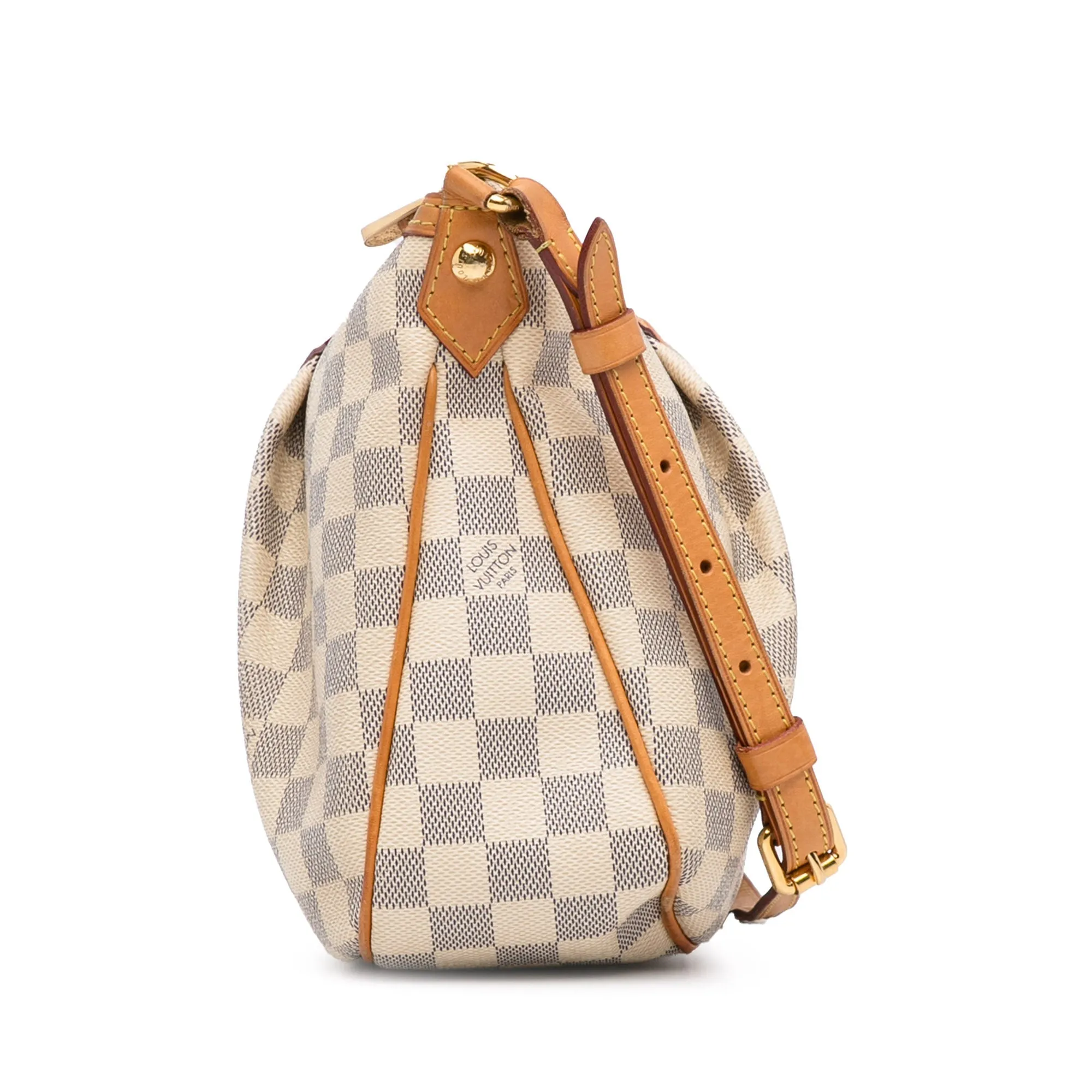 White Louis Vuitton Damier Azur Siracusa PM Crossbody Bag