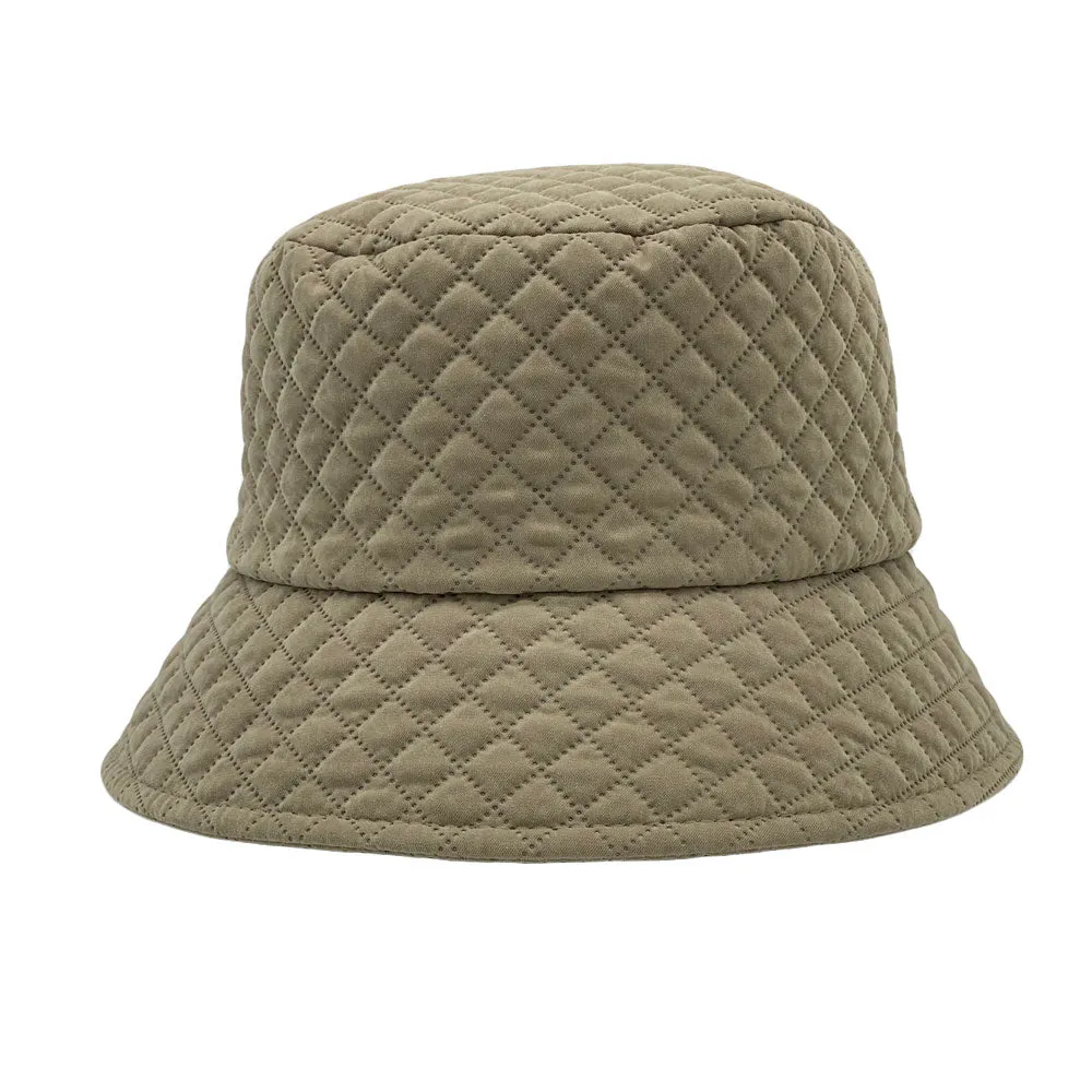 Winter Quilted Bucket Hat - Warm Foldable Fisherman Sun Cap Unisex Outdoor Travel LDB1561